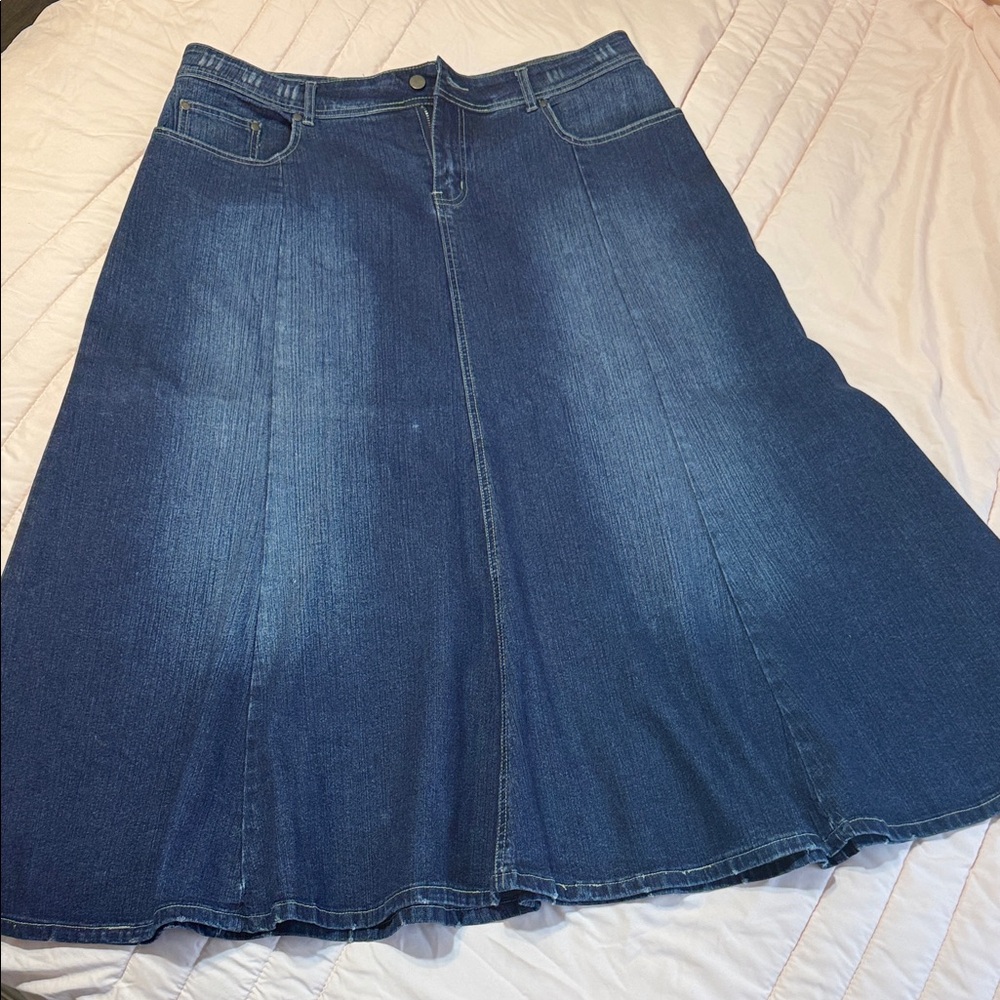 Cato Dark Blue A-Line Denim Skirt